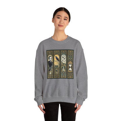 Edgar Allan Poe Sweatshirt The Raven Nevermore Gothic Horror Sweater Dark Academia Macabre Halloween Gift for Book Lovers Birthday Christmas