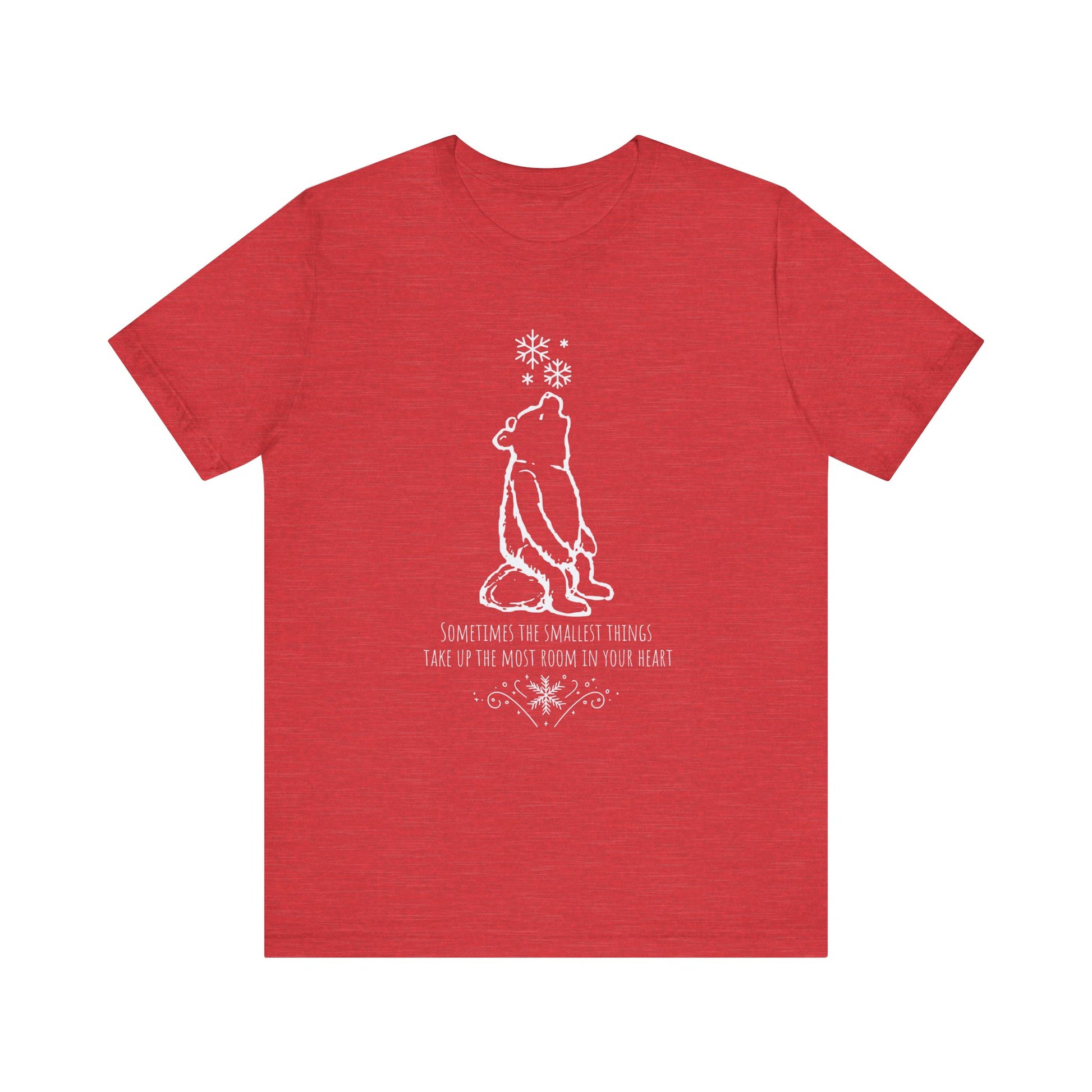 Winnie The Pooh Christmas Shirt, Pooh Bear Holiday T-Shirt, Family Matching Christmas Vacation Tshirts, A.A. Milne Shirt,  Book Lover Gifts T-Shirt Printify Heather Red XS 