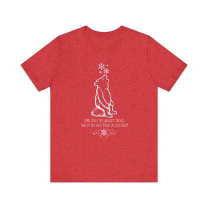 Winnie The Pooh Christmas Shirt, Pooh Bear Holiday T-Shirt, Family Matching Christmas Vacation Tshirts, A.A. Milne Shirt,  Book Lover Gifts T-Shirt Printify Heather Red XS 