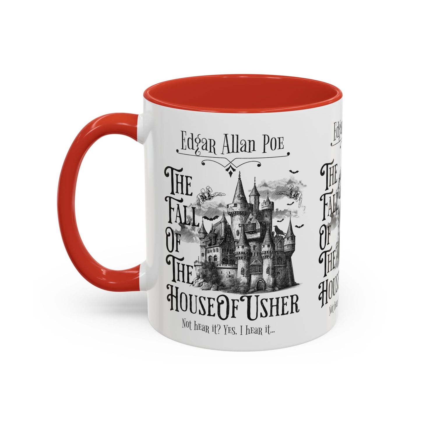 Edgar Allan Poe Coffee Mug,  Fall of the House of Usher, Spooky Halloween Coffee or Tea Mug, Haunting Horror Movie Gift for Halloween Mug Printify   