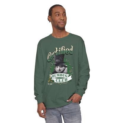 A Christmas Carol  Long Sleeve T-Shirt | Vintage Humor Tee Certified Humbug Club Unisex Gift  Gag Holiday Apparel  Casual Outfit