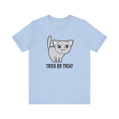 Cute Halloween Vampire Cat TShirt, Trick or Treat Shirt, Spooky Ghost Season Tee, Fun Halloween Party, Festival T-Shirt T-Shirt Printify   