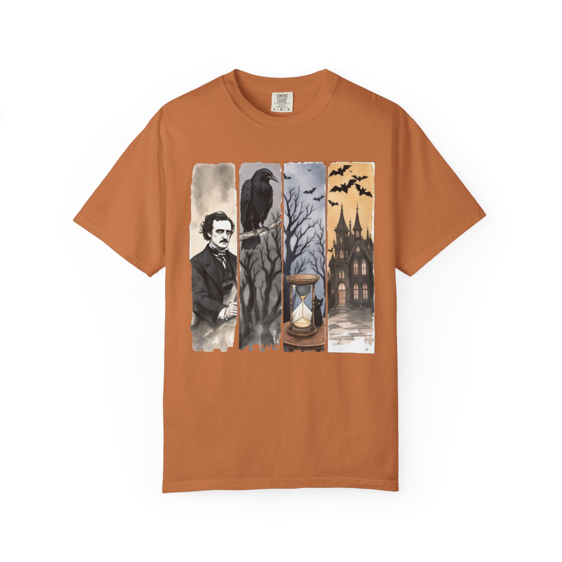 Edgar Allan Poe T-Shirt Gothic Graphic Tee The Raven Nevermore Quote Horror Literature Shirt Dark Academia Aesthetic Halloween Party Gift T-Shirt Printify Yam S