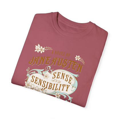 Jane Austen T-Shirt, Sense & Sensibility Historical Romance Comfort Colors Tee, Bookish Literary Jane Austen Fan Art Gift for Her, Readers, T-Shirt Printify   