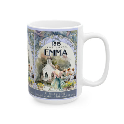 Jane Austen Emma Coffee Mug Historical Romance Reader Gift For Book Lover Light Academia Bookclub Gift For Birthday Mom Her Christmas Gift Mug Printify   