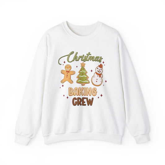 Christmas Baking Crew Sweatshirt, Christmas Baking Team Matching Sweater, Christmas Baking Women's Christmas Shirts, Christmas Cookie Crew Sweatshirt Printify S White 