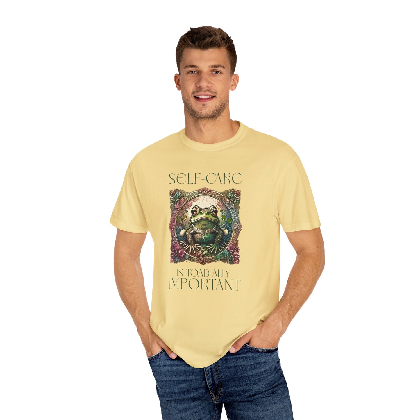 Green Yoga Frog Self-Care Is Toad-ally Important Unisex T-Shirt, Casual Wear, Highlander Fan Gift,