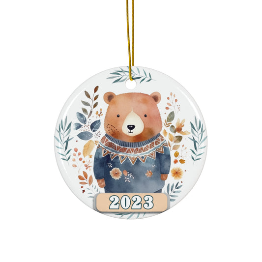 Christmas 2023 Ornament, Scandinavian, Swedish Decoration, Holiday Gift Idea, Heirloom Keepsake, Host Gift Exchange, Family Xmas Tree Bauble Home Decor Printify Circle One Size 