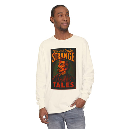 Vincent Price Strange Tales Long Sleeve T-Shirt, Vintage Horror Tee, Gothic Apparel, Halloween Costume, Retro Graphic Shirt Long-sleeve Printify