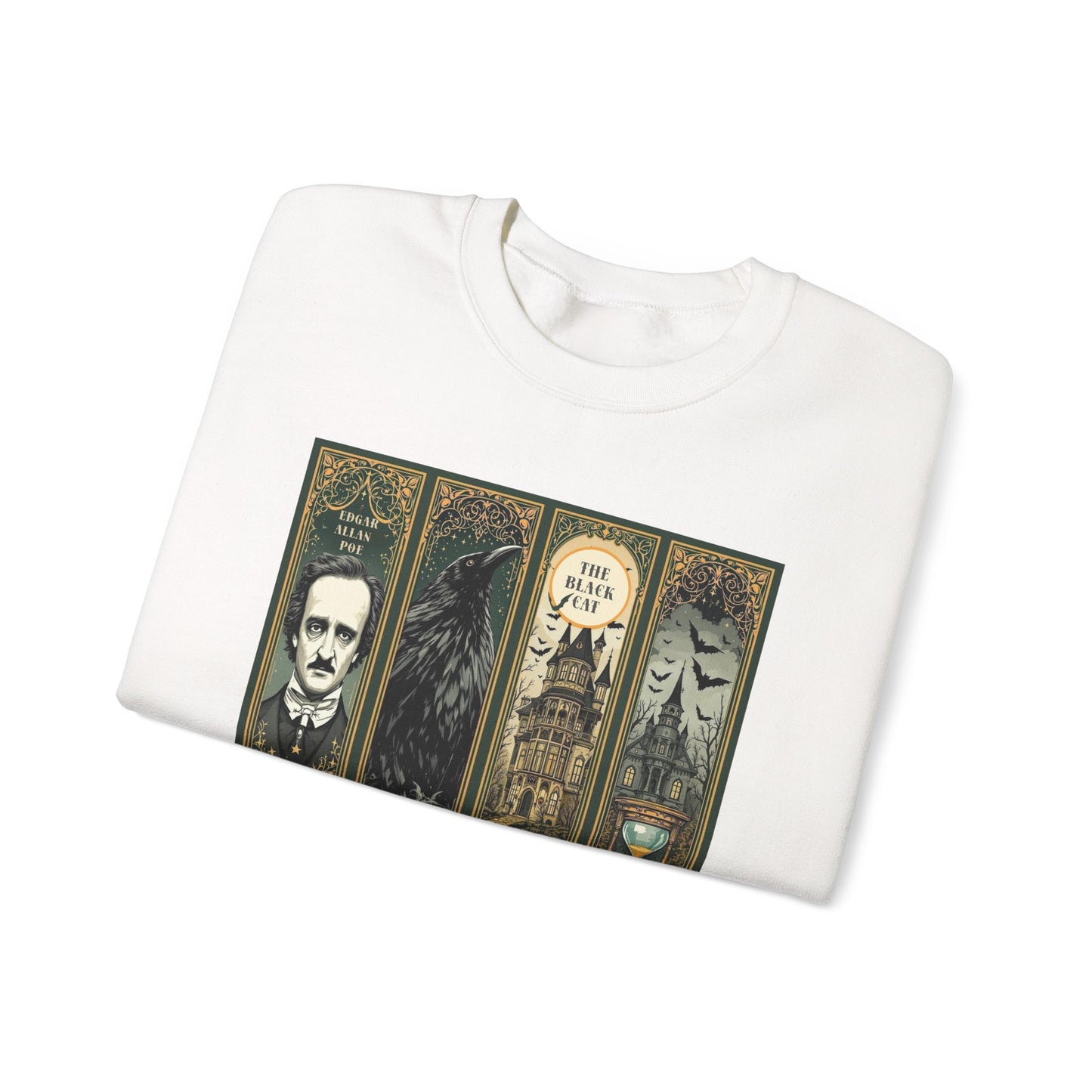 Edgar Allan Poe Sweatshirt The Raven Nevermore Gothic Horror Sweater Dark Academia Macabre Halloween Gift for Book Lovers Birthday Christmas Sweatshirt Printify