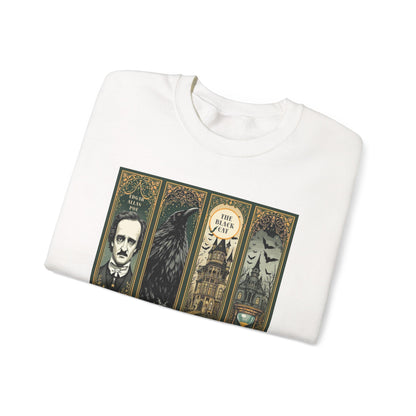 Edgar Allan Poe Sweatshirt The Raven Nevermore Gothic Horror Sweater Dark Academia Macabre Halloween Gift for Book Lovers Birthday Christmas Sweatshirt Printify