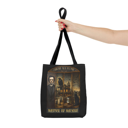 Edgar Allan Poe Tote Bag Gothic Literary Gift for Book Lover Dark Academia Macabre Accessory Halloween Tote Fall School Bag for Poetember Bags Printify