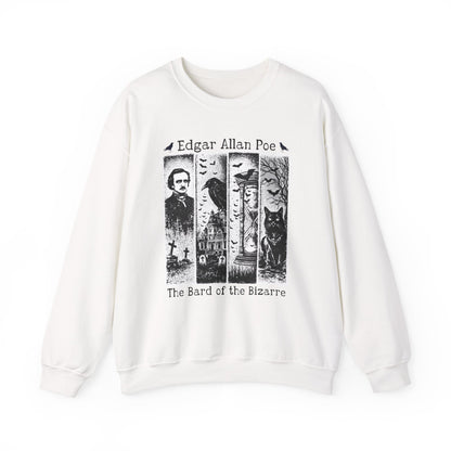 Edgar Allan Poe Sweatshirt The Raven Nevermore Gothic Horror Sweater Dark Academia Macabre Halloween Gift for Book Lovers Birthday Christmas Sweatshirt Printify White S