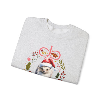 HedgeHog Christmas Sweatshirt, Cute Santa's Little Helper Sweater, Hedgehog Lover Merry Christmas Shirt, Country Christmas Animal Lover Gift Sweatshirt Printify   