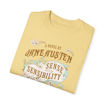 Jane Austen T-Shirt, Sense & Sensibility Historical Romance Comfort Colors Tee, Bookish Literary Jane Austen Fan Art Gift for Her, Readers, T-Shirt Printify   