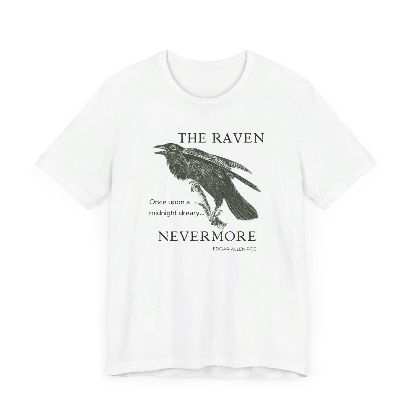 Halloween Vintage The Raven TShirt, Spooky Season Tee, Trick or Treating Shirt, Halloween Party T-Shirt, Edgar Allen Poe, Nevermore, Gothic T-Shirt Printify   