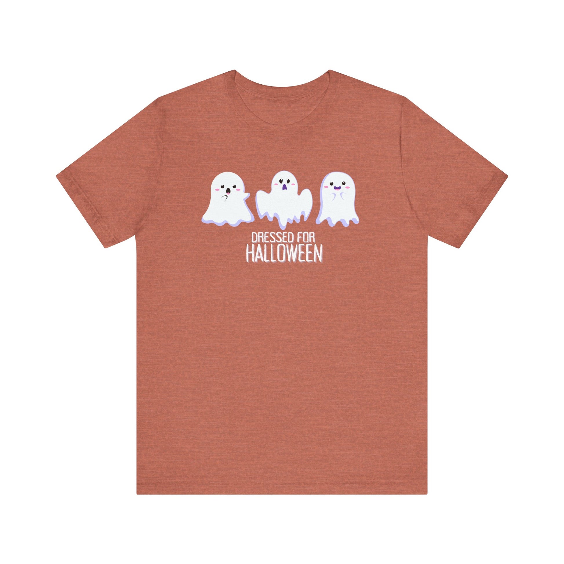 Halloween Cute Ghosts TShirt, Spooky Season Tee, Trick or Treating Shirt, Halloween Party T-Shirt, Funny Ghost Graphic T Shirt T-Shirt Printify Heather Clay XS 