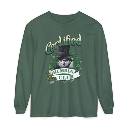 A Christmas Carol Long Sleeve T-Shirt | Vintage Humor Tee Certified Humbug Club Unisex Gift Gag Holiday Apparel Casual Outfit Long-sleeve Printify Blue Spruce S