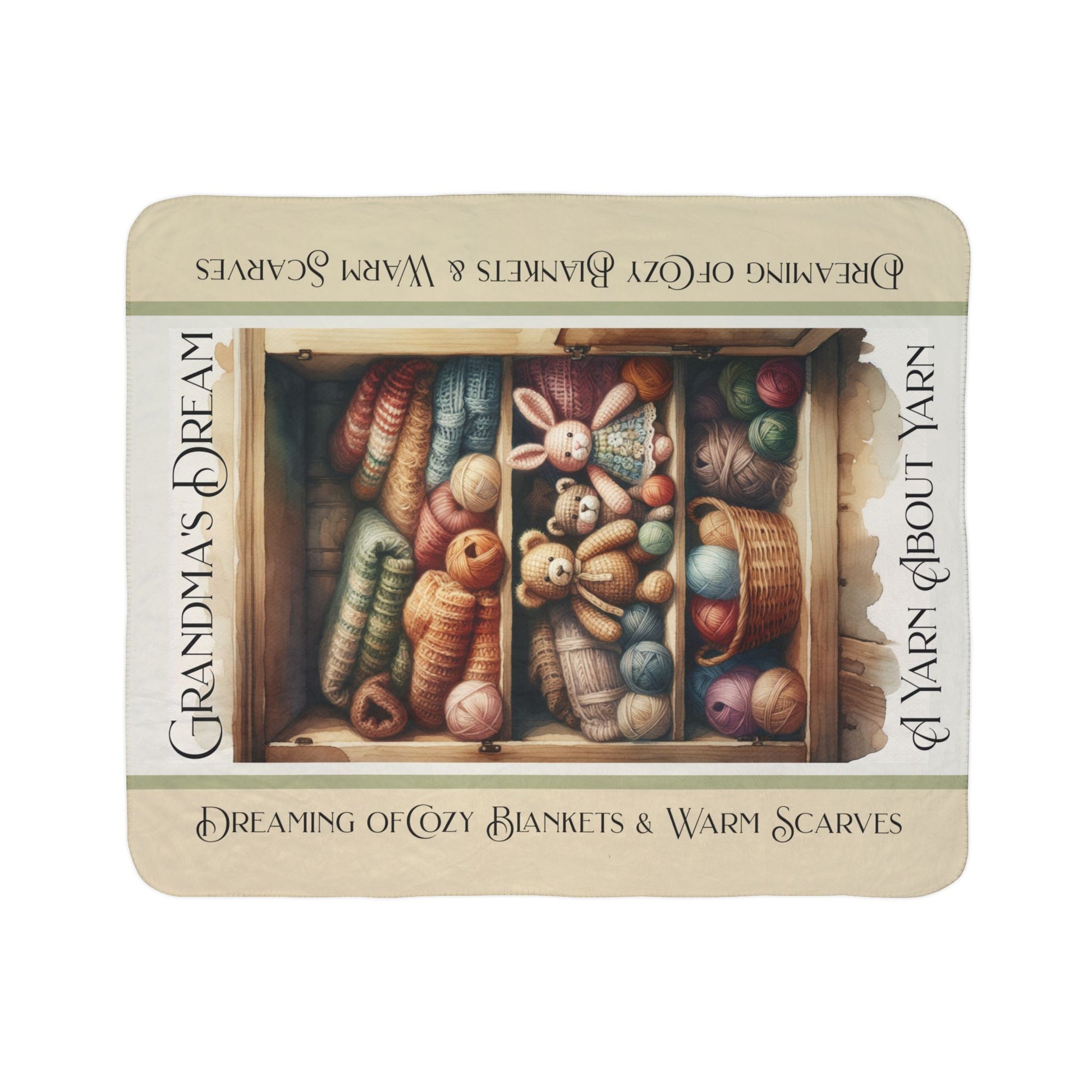 Grandma's Dream Sherpa Home Decor Printify   