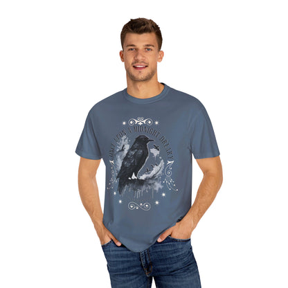 Edgar Allan Poe Shirt, The Raven Nevermore Poet, Poetry Lover Tee, Book, Reading Lover Shirt, Gothic, Light Academia Gifts, Comfort Colours T-Shirt Printify   