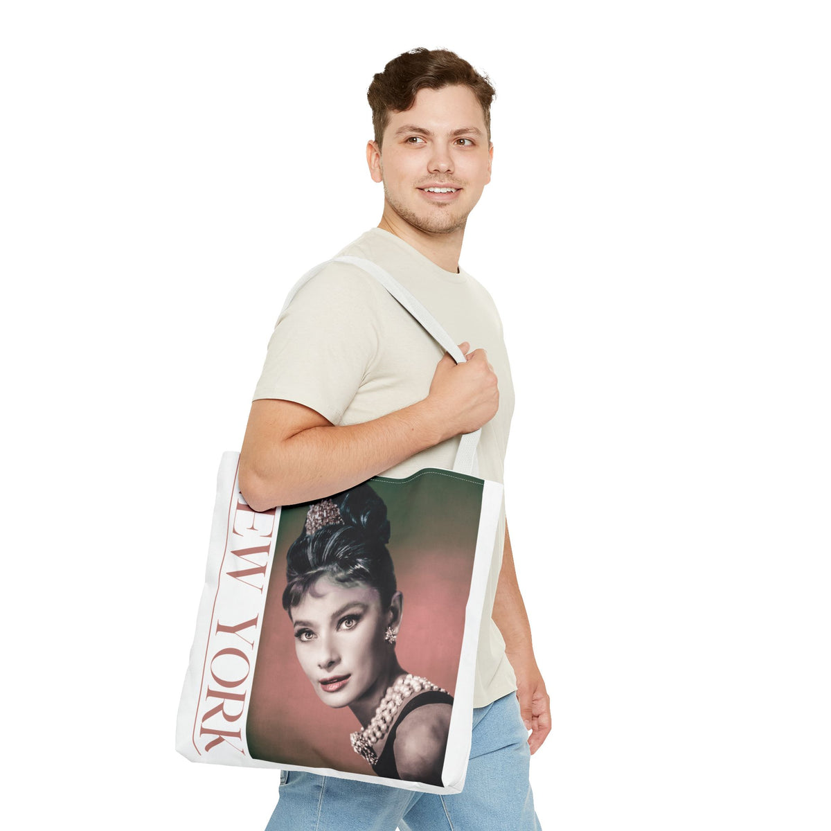New York Fashion Tote Bag Retro Audrey Hepburn Theme Gift For Bridal Shower Party Favor Birthday Gift Bride Tote Bags Bags Printify