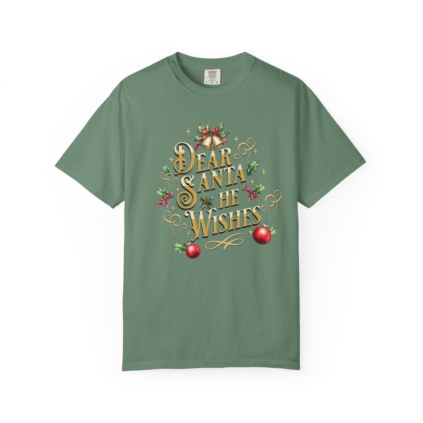 He Wishes Christmas T-Shirt, Funny Holiday Gift, Dear Santa I'm the Reason Why Tee, Unisex Casual Wear, Festive Apparel T-Shirt Printify Light Green S