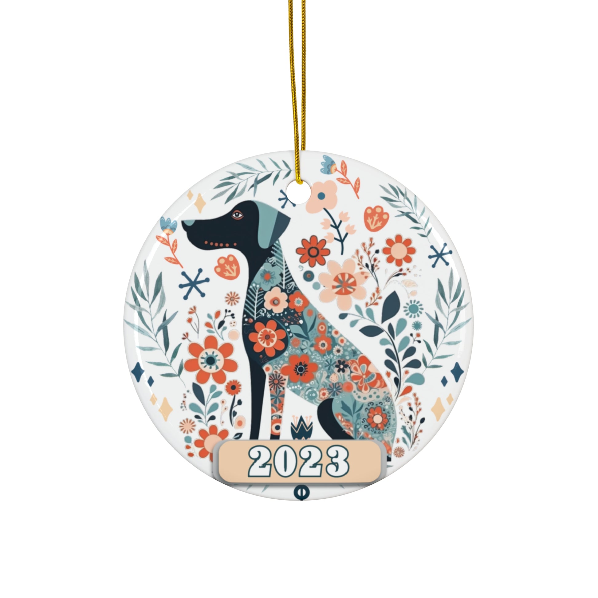 Christmas 2023 Ornament, Scandinavian, Swedish Dog Decor, Holiday Gift Idea, Heirloom Keepsake, Host Gift Exchange, Family Xmas Tree Bauble Home Decor Printify Circle One Size 