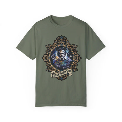 Edgar Allan Poe Shirt, Poet, Poetry Lover Tee, Book, Reading Lover Shirt, Halloween, Gothic, Light Academia Gifts, Comfort Colours TShirt T-Shirt Printify Moss S 