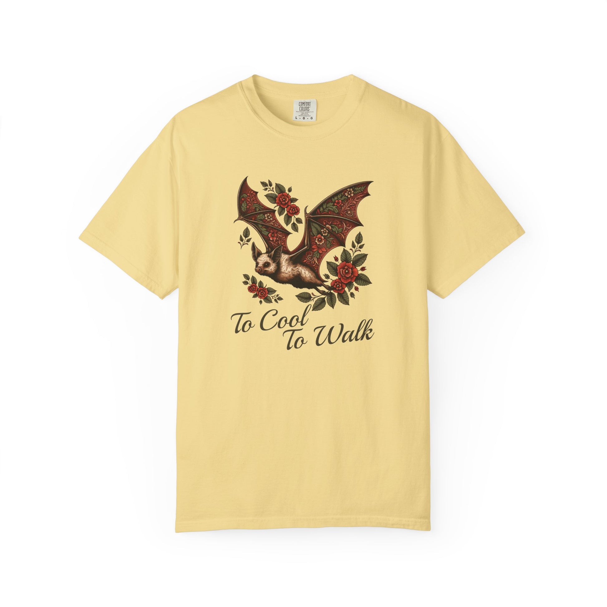 Bat Retro Goth TShirt Vintage Grunge Style Bat Shirt For Halloween Party Spooky Vibes Witchy Dark Academia Comfort Colors Oversized Shirt T-Shirt Printify Butter S