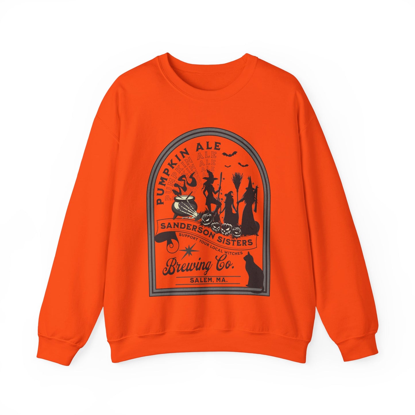 Halloween Sanderson Sisters Sweatshirt, Witchy Graphic Gift, Salem Witches Brewery, Fall Festival Party Shirt, Witch Trials Sweatshirt Sweatshirt Printify S Orange 