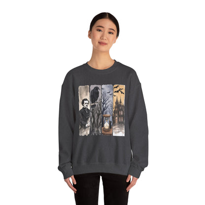Edgar Allan Poe Sweatshirt The Raven Nevermore Gothic Horror Sweater Dark Academia Macabre Halloween Gift for Book Lovers Birthday Christmas