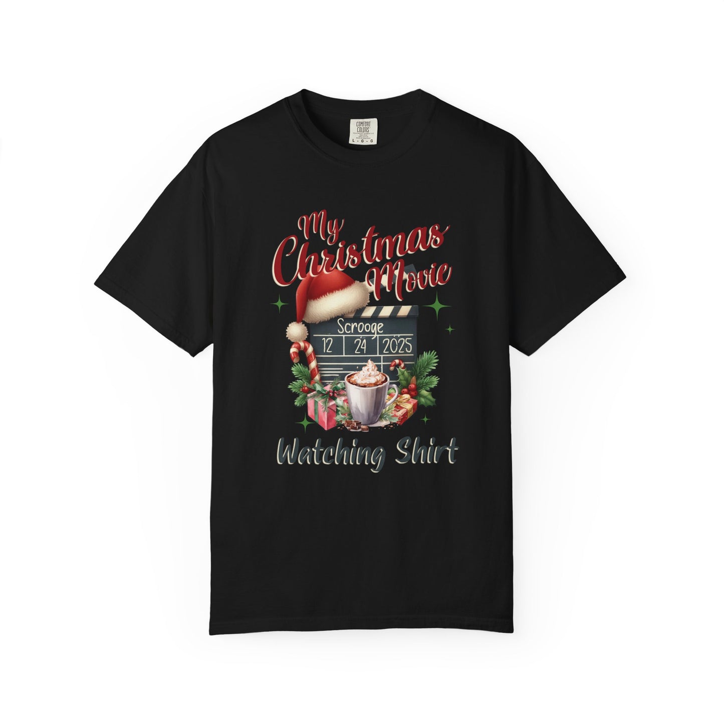 Custom Christmas Movie Watching Shirt, Holiday Movie Sweatshirt, Funny Gift For Her, Festive Shirts, Family Group Shirts, Xmas Keepsake Gift T-Shirt Printify Black S