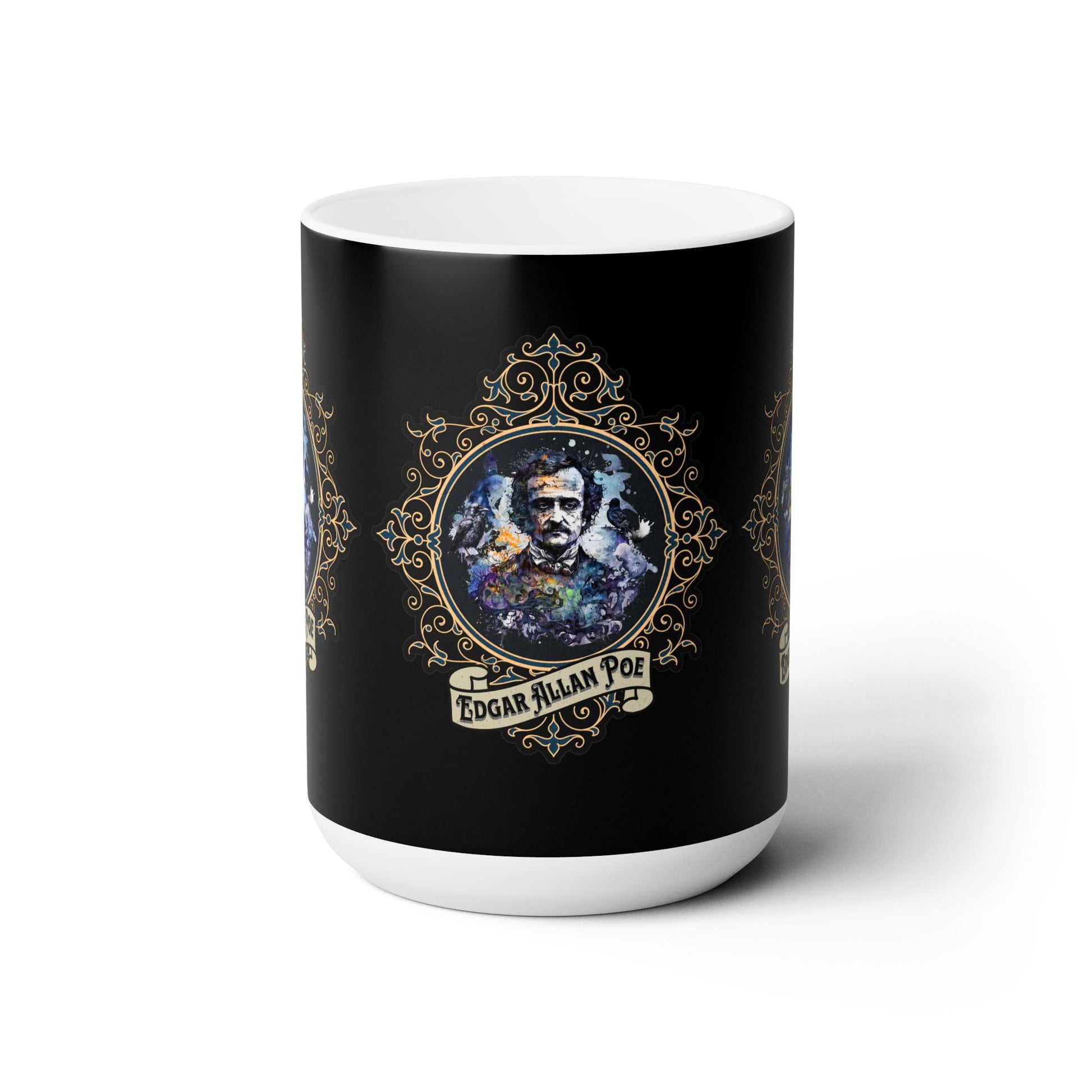 Edgar Allan Poe Retro Portrait Coffee Mug Mug Printify   