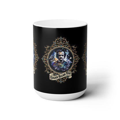 Edgar Allan Poe Retro Portrait Coffee Mug Mug Printify   