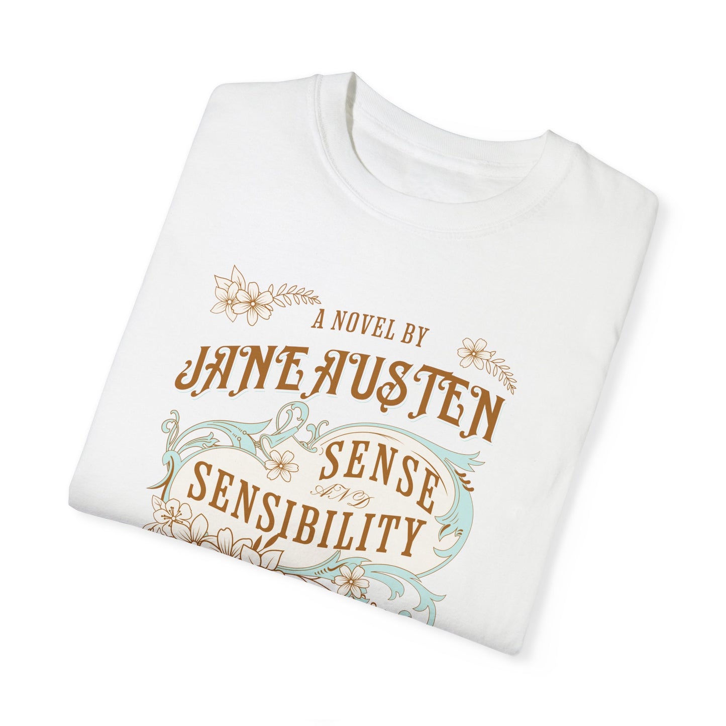 Jane Austen T-Shirt, Sense & Sensibility Historical Romance Comfort Colors Tee, Bookish Literary Jane Austen Fan Art Gift for Her, Readers, T-Shirt Printify   