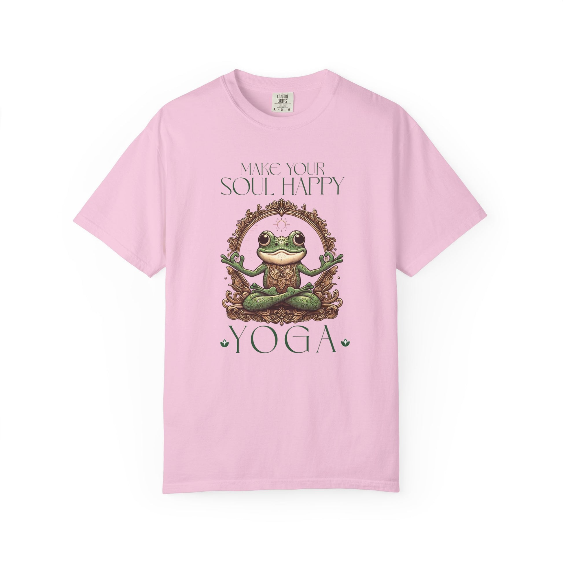 Green Yoga Frog Make Your Soul Happy Unisex T-Shirt, Casual Wear, Highlander Fan Gift, T-Shirt Printify Blossom S