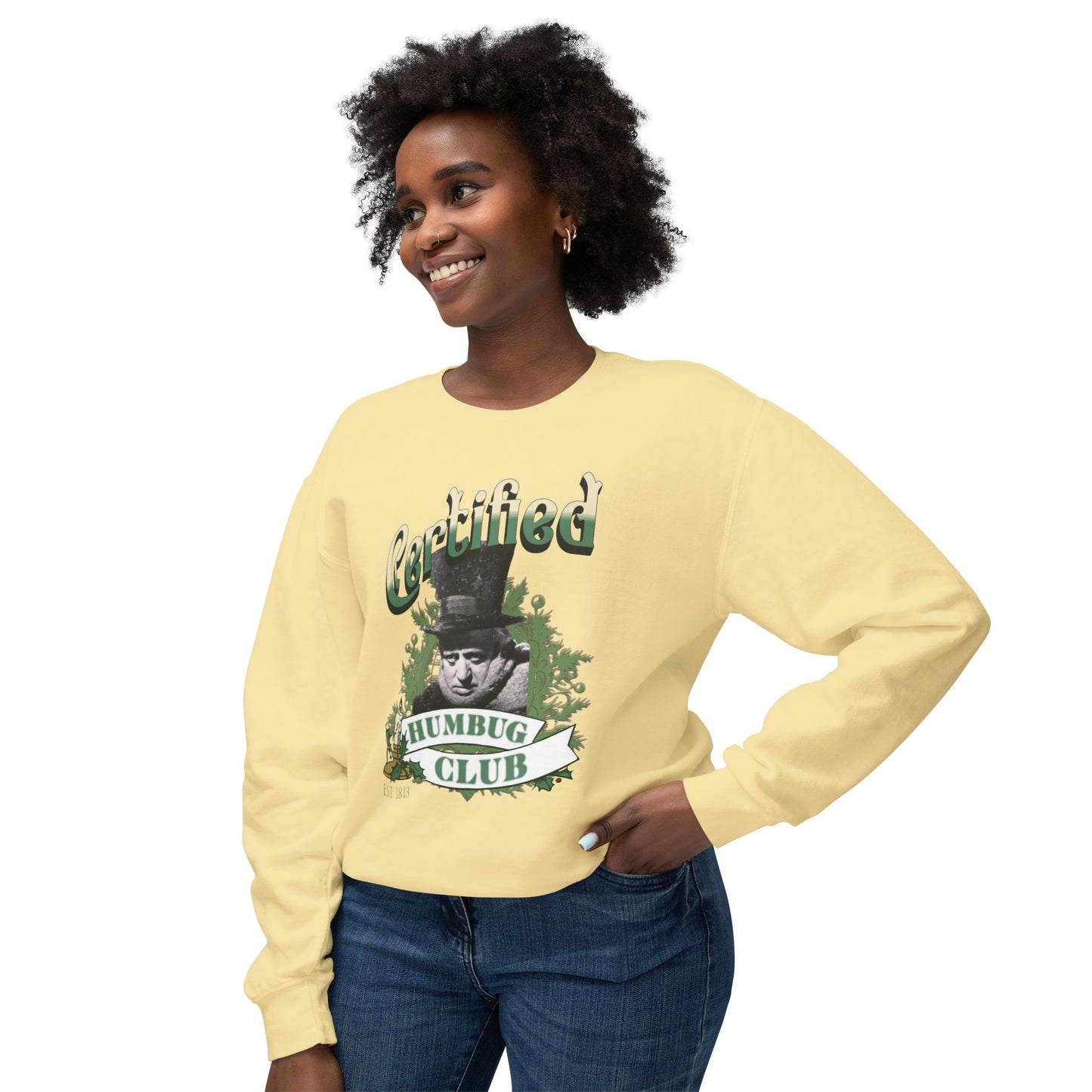 A Christmas Carol Sweatshirt Certified Humbug Club Crewneck, Funny Holiday Sweater, Unisex Gift, Casual Wear, Cozy Outfit, Christmas Jumper Sweatshirt Printify