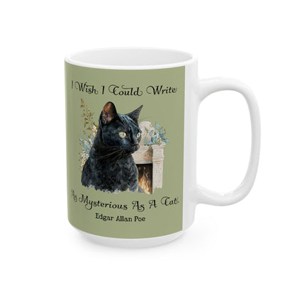 Edgar Allan Poe Coffee Mug Nevermore The Black Cat Coffee Cup Gift For Book Lover Reader Gift For Gothic Dark Academia Bookish Birthday Gift Mug Printify   