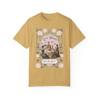 Little Women Comfort Colors T-Shirt, Louisa May Alcott Historical Romance, Bookish Literary Fan Art Tee Gift for Her Bookclub Crewneck Shirt T-Shirt Printify Mustard S 