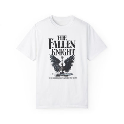 Fallen Knight T-shirt Ren Faire Gothic Skeleton Tee Renaissance Medieval Faire Shirt Fantasy Lover Gift Music Festivals Cosplay Fan Tee T-Shirt Printify White S 