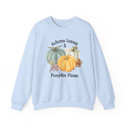 Halloween Pumpkin Sweatshirt, Vintage Autumn Pumpkins Shirt, Spooky Season Sweater, Fall Squash, Autumn Style Sweatshirt Sweatshirt Printify S Light Blue 