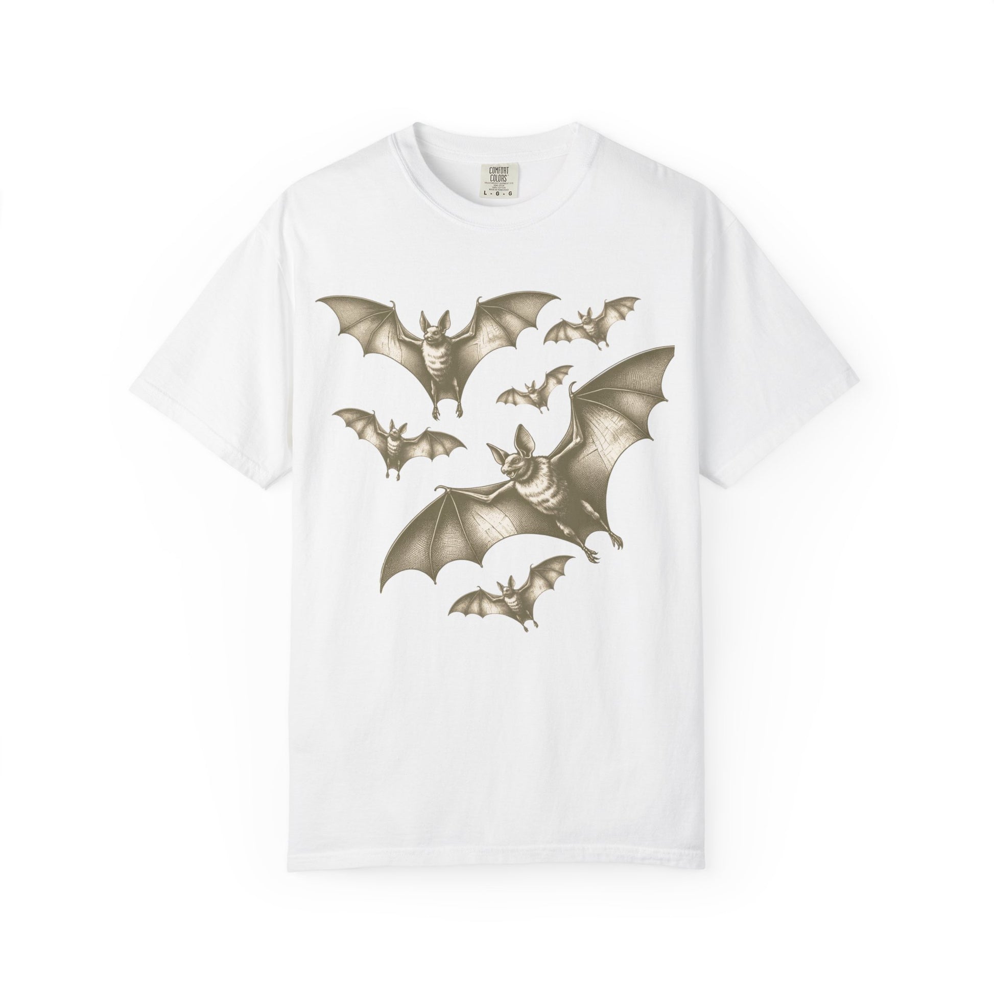 Bat Retro Goth TShirt Vintage Grunge Style Bat Shirt For Halloween Party Spooky Vibes Witchy Dark Academia Comfort Colors Oversized Shirt T-Shirt Printify