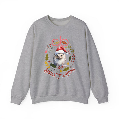 HedgeHog Christmas Sweatshirt, Cute Santa's Little Helper Sweater, Hedgehog Lover Merry Christmas Shirt, Country Christmas Animal Lover Gift Sweatshirt Printify S Sport Grey 