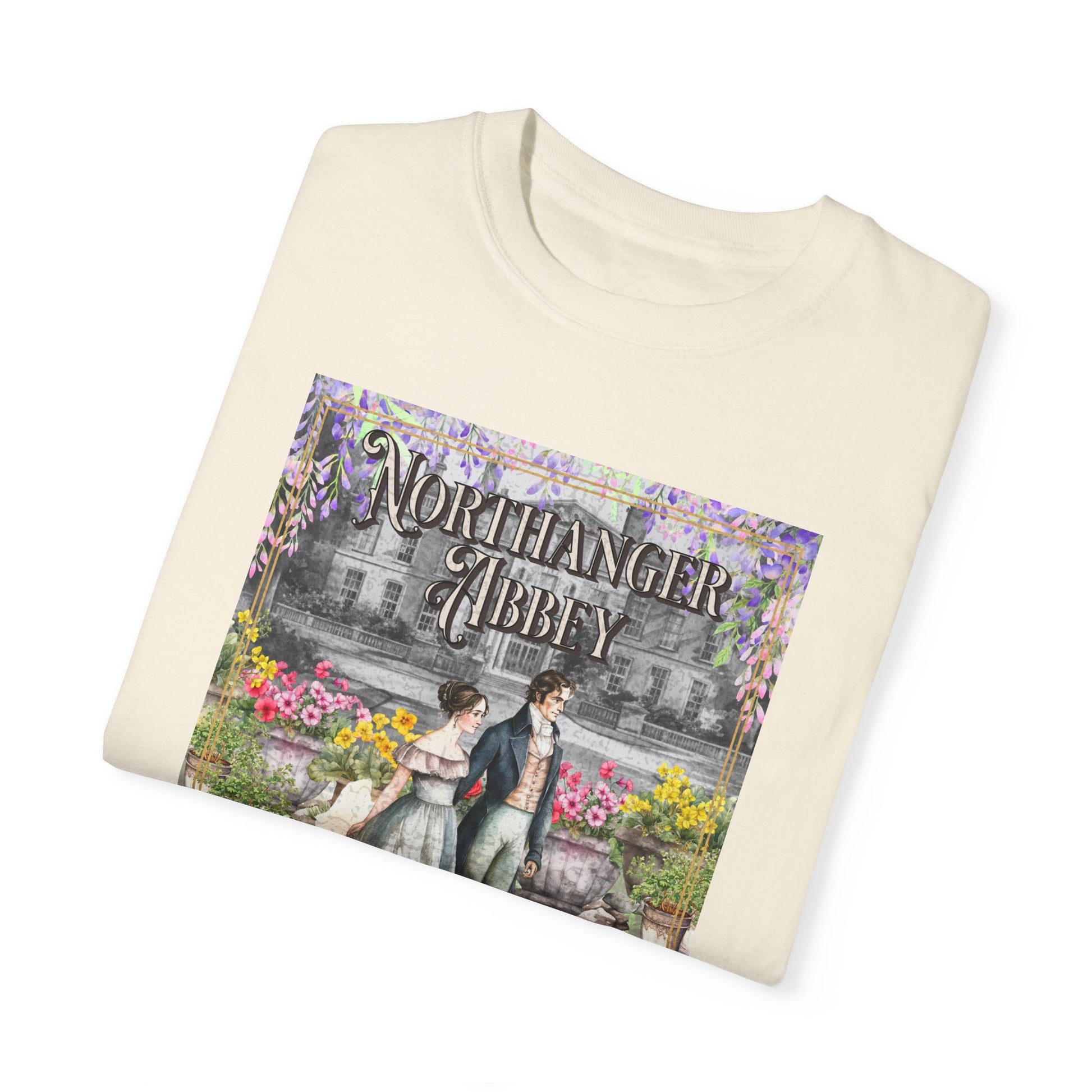 Jane Austen Comfort Colors TShirt, Northanger Abbey Historical Romance, Bookish Literary Jane Austen Fan Art Gift, Gift for Her Bookclub Tee T-Shirt Printify   