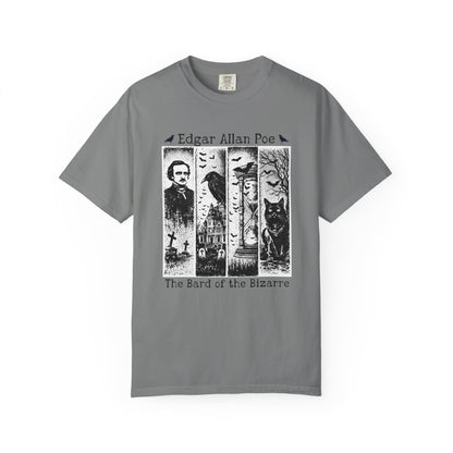 Edgar Allan Poe T-Shirt Gothic Graphic Tee The Raven Nevermore Quote Horror Literature Shirt Dark Academia Aesthetic Halloween Party Gift T-Shirt Printify Grey S
