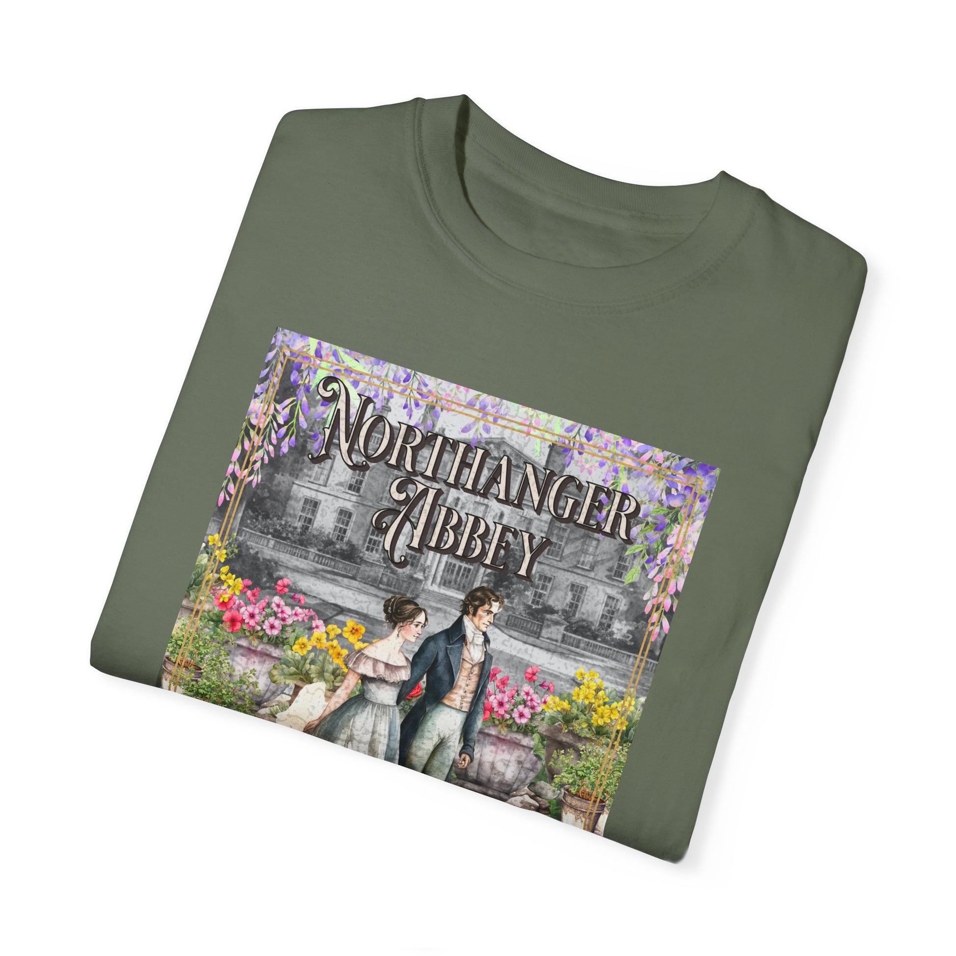 Jane Austen Comfort Colors TShirt, Northanger Abbey Historical Romance, Bookish Literary Jane Austen Fan Art Gift, Gift for Her Bookclub Tee T-Shirt Printify   