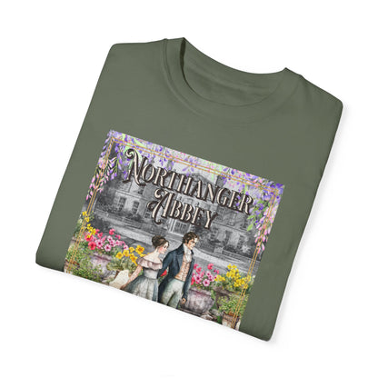 Jane Austen Comfort Colors TShirt, Northanger Abbey Historical Romance, Bookish Literary Jane Austen Fan Art Gift, Gift for Her Bookclub Tee T-Shirt Printify   