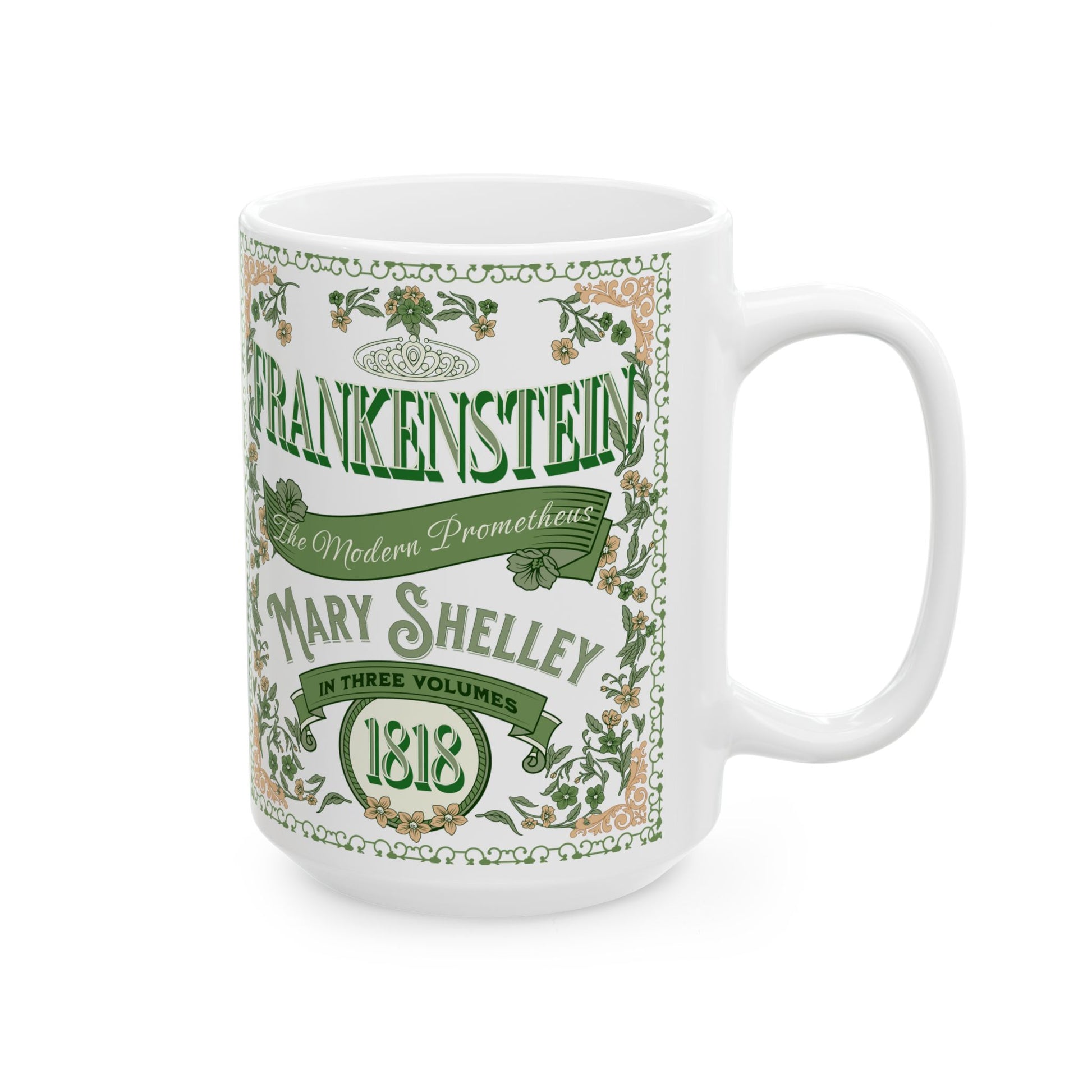 Frankenstein Coffee Mug Mary Shelley Vintage Style Gift For Bookclub Gothic Dark Academia Gift Classic Horror Movie Halloween Party Gift Mug Printify   