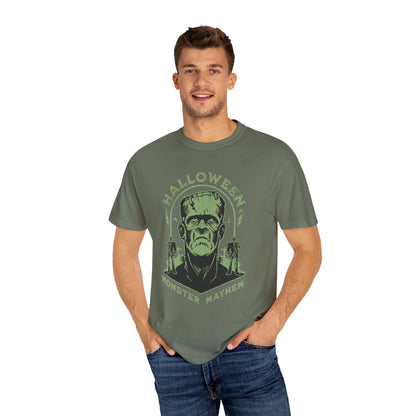 Vintage Halloween Frankenstein Monster Graphic Tee, Creepy Spooky Book Lover Gift, Horror Movie, Fall Festival Party Comfort Colors T Shirt. T-Shirt Printify   