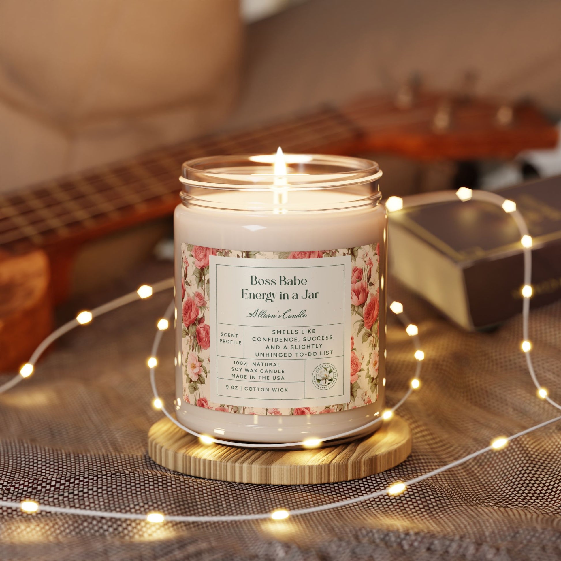 Personalized Soy Candle Boss Babe Custom Name Candle Best Friend Gift For BFF Funny Gift For Sister SelfCare Gift For Birthday Or Christmas Home Decor Printify